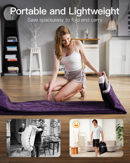 CHILLSUN Air Mattress Queen With Built in Pump - Upgraded Blow Up Bed,2 Mins Quick Self Inflatable and Deflate, 18"/650lbs Max, Strong Support, Flocked Top, Puncture Resistant, for Camping,Home,Guests