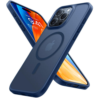 TORRAS Stronger Magnetic & Shockproof for iPhone 17 Pro Max Case, Fit for MagSafe, Military Grade Drop Protection, Camera Control, DIY Button, Slim for iPhone 17 Pro Max Case Translucent Deep Blue