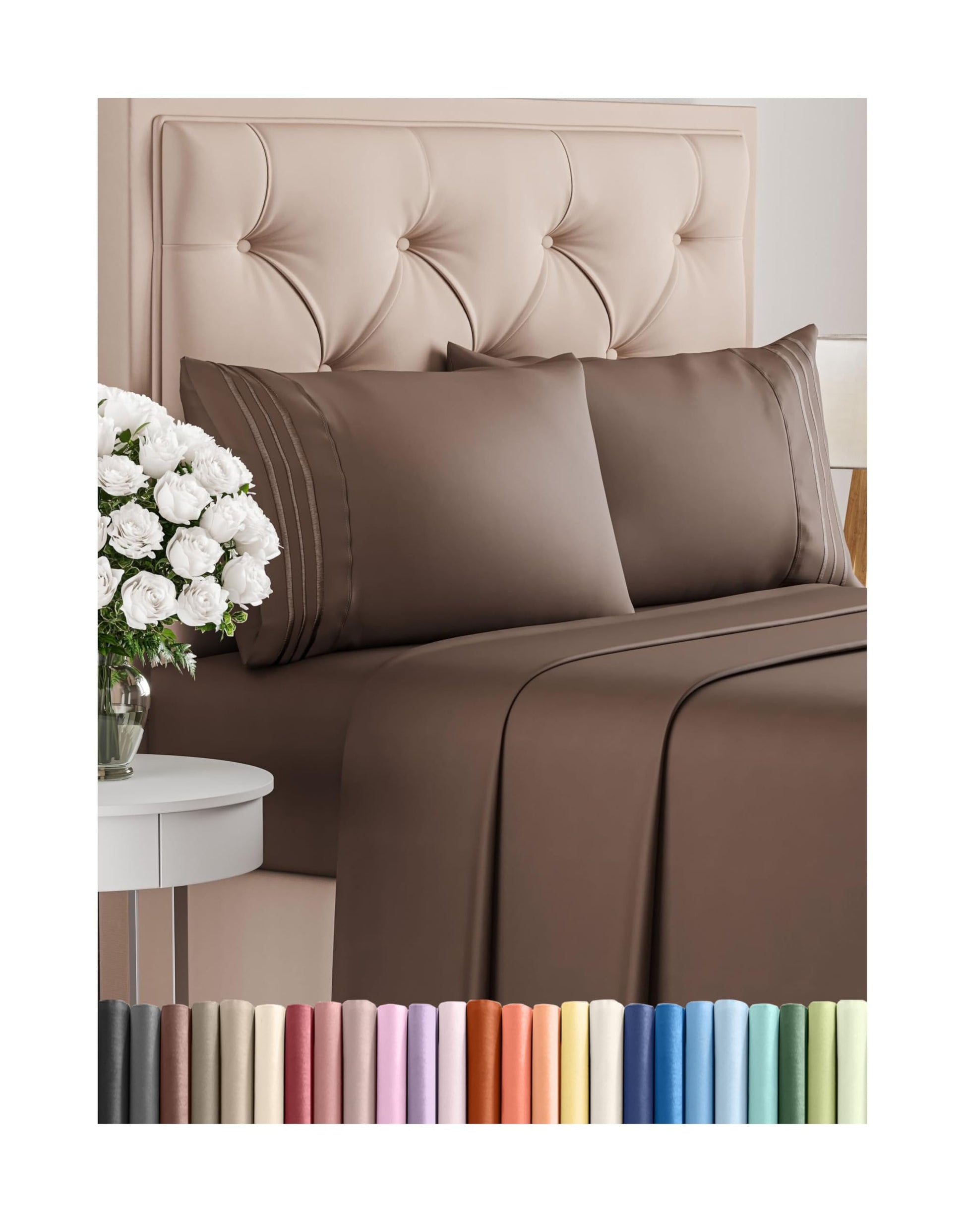 Queen Size 4 Piece Sheet Set - Comfy Breathable & Cooling Bed Sheets Set - Hotel Luxury Bedding for Women, Men, Kids, Teens, Boys & Girls - Deep Pockets, Ultra-Soft, Wrinkle Free - Oeko-Tex - Black