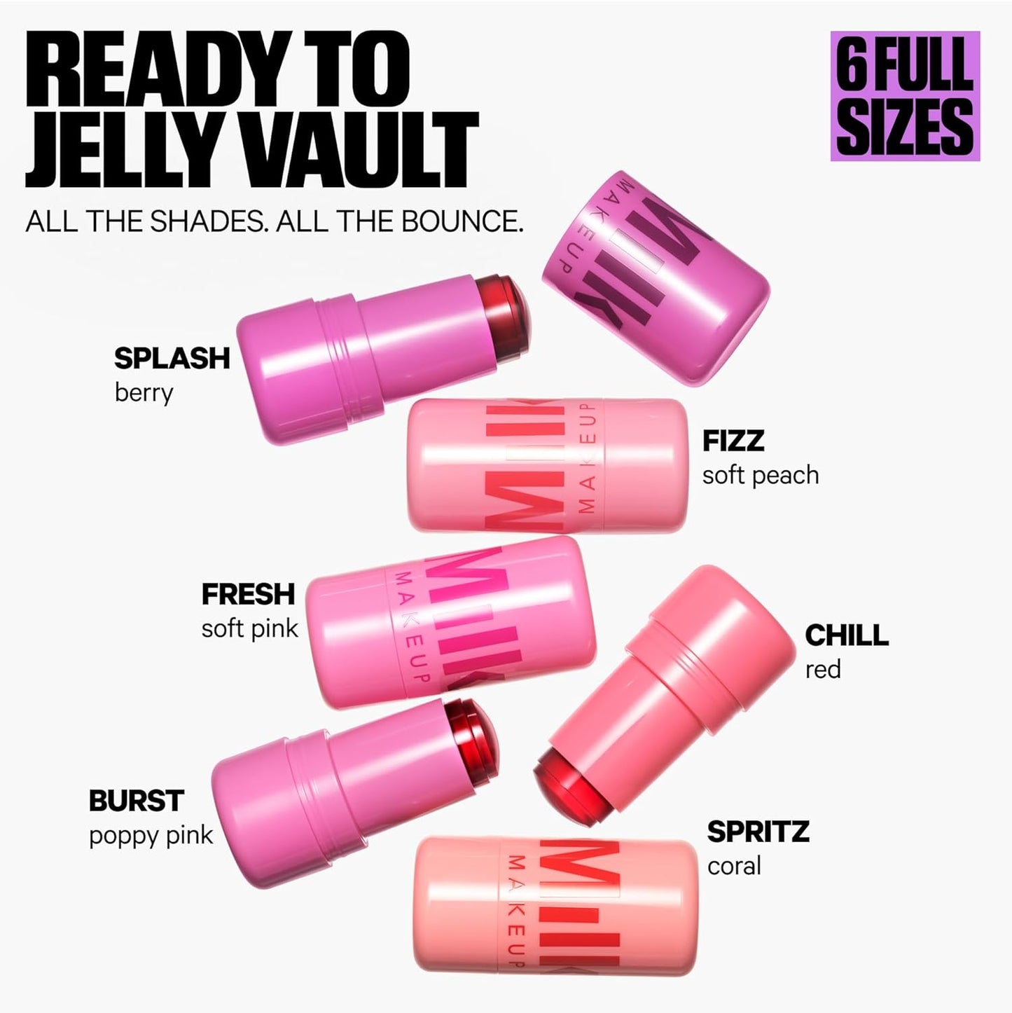 Milk Makeup Cooling Water Jelly Tint – Long-Lasting Sheer Lip + Cheek Stain with Firming Vegan Collagen + Hydrating Aloe – Transfer Proof, Buildable Lip Tint + Blush