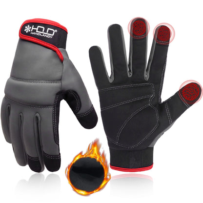 HANDLANDY Work Gloves for Men & Women, Utility Mechanic Working Gloves Touch Screen, Flexible Yard Work Gloves