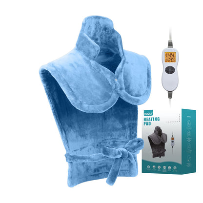 26" x 35" Flannel Neck&Shoulder&Back Heating Pad with 12 Temperature Settings&Countdown Timer, Pain Relief for Back/Neck/Shoulders/Menstrual Pain, Christmas Gifts for Women Men Mom Dad(Light Tan)