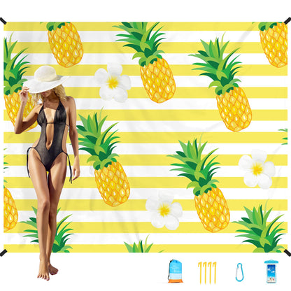 Beach Blanket Oversized Extra Large 78" X 81",Waterproof Sandproof Beach Blanket 1-7 Adults Lightweight Durable for Travel Camping Hiking Picnic