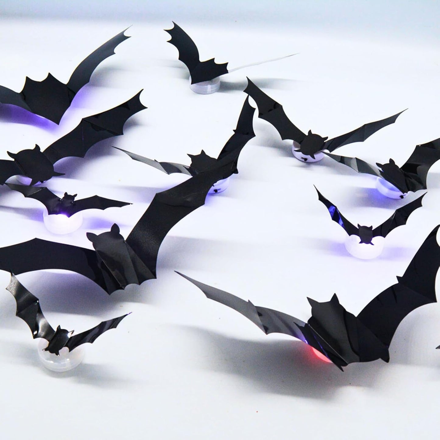 3D LED Halloween Wall Decor – Light-Up Bat & Spider Stickers for Haunted House, Home, Bar & Spooky Party Decorations (12 Bats + 9 Spiders)