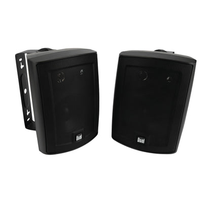 Dual Electronics LU43PB 4" 3-Way High Performance Outdoor Indoor Wired Speakers | Effortless Set Up | Home, Pool, Patio, Garage Use | Weather Resistant | Expansive Stereo Sound Coverage | Black