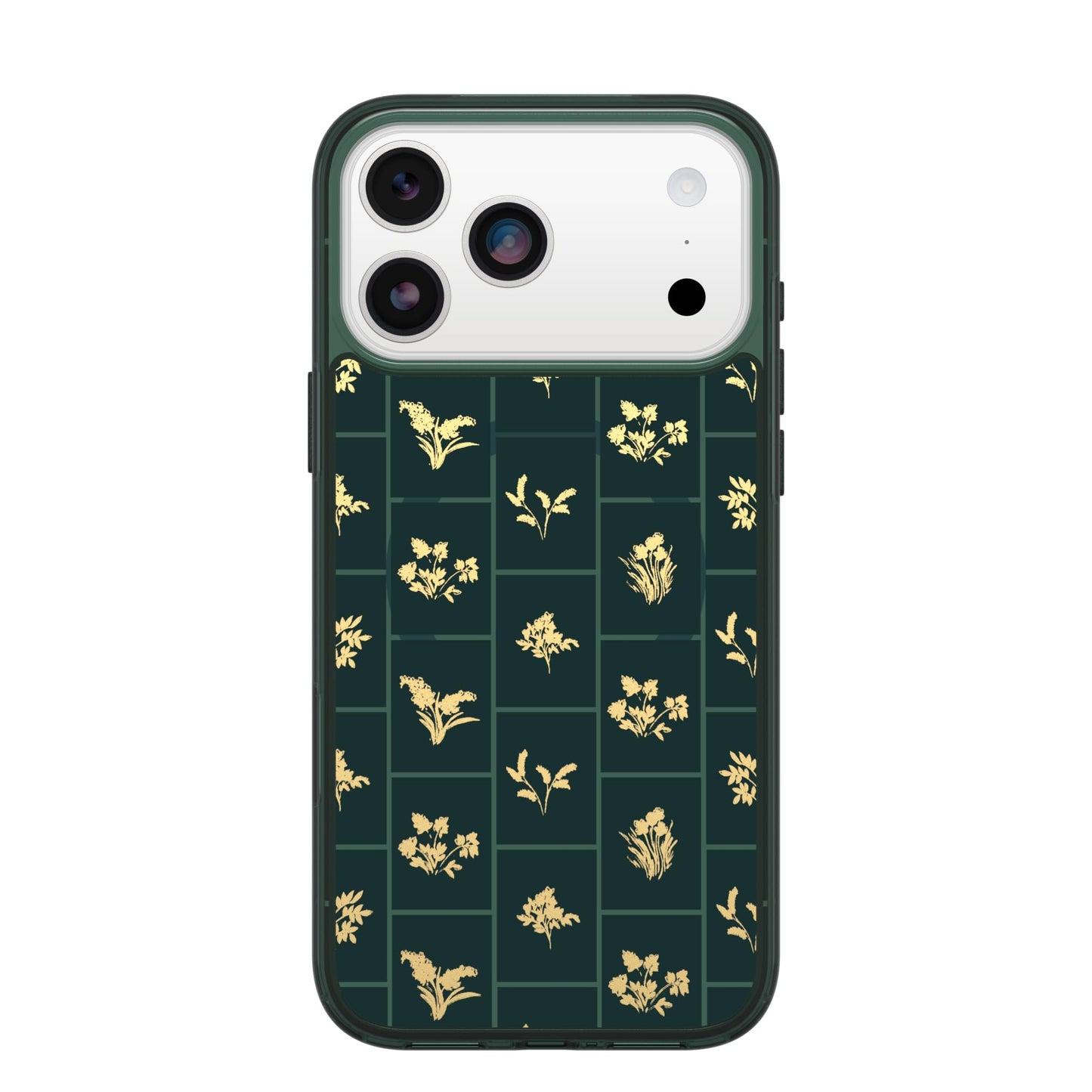 OtterBox iPhone 17 Symmetry Series Clear Case - Golden Bloom - Green