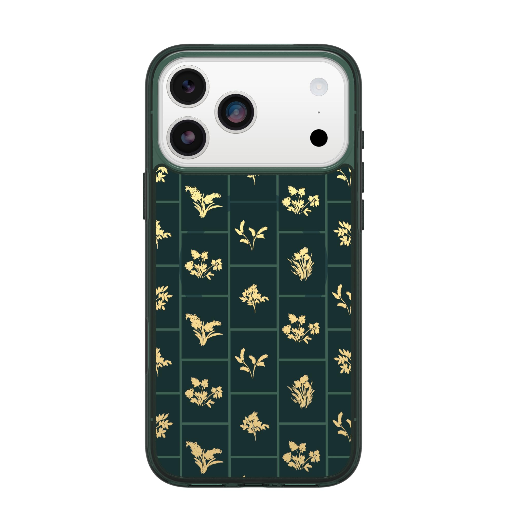 OtterBox iPhone 17 Symmetry Series Clear Case - Golden Bloom - Green