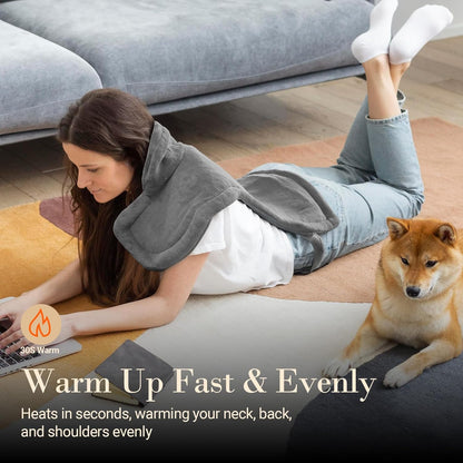 Comfier Large Heating Pad for Back, FSA HSA Eligible, Soft Flannel Fast Heating Pads for Neck and Shoulders, Electric Heated Wrap, 3 Heat Levels & 90-Mins Auto Shut Off, Gifts for Mom Dad Women Men