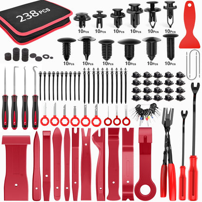 GOOACC - GRC-33 240PCS Bumper Retainer Clips Car Plastic Rivets Fasteners Push Retainer Kit Most Popular Sizes Auto Push Pin Rivets Set -Door Trim Panel Fender Clips for GM Ford Toyota Honda Chrysler