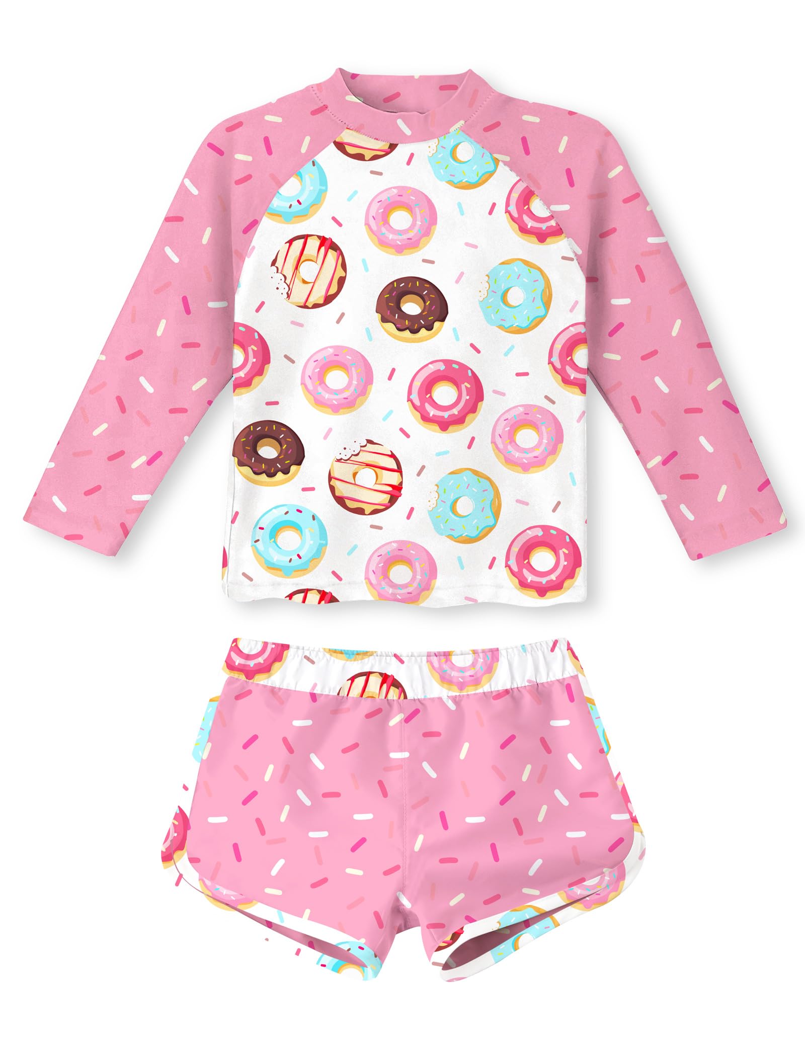 Vogseek Girls Rash Guard Two Pieces Swimsuit Long Sleeve Bathing Suit for 3-10 Years