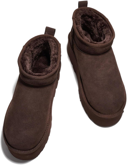 Project Cloud 100% Genuine Leather Ankle Boots for Women - Anti-Slip Memory Foam Insole Womens Boots - Lightweight Winter Womens Shoes, Ankle Booties for Women (Huggy)