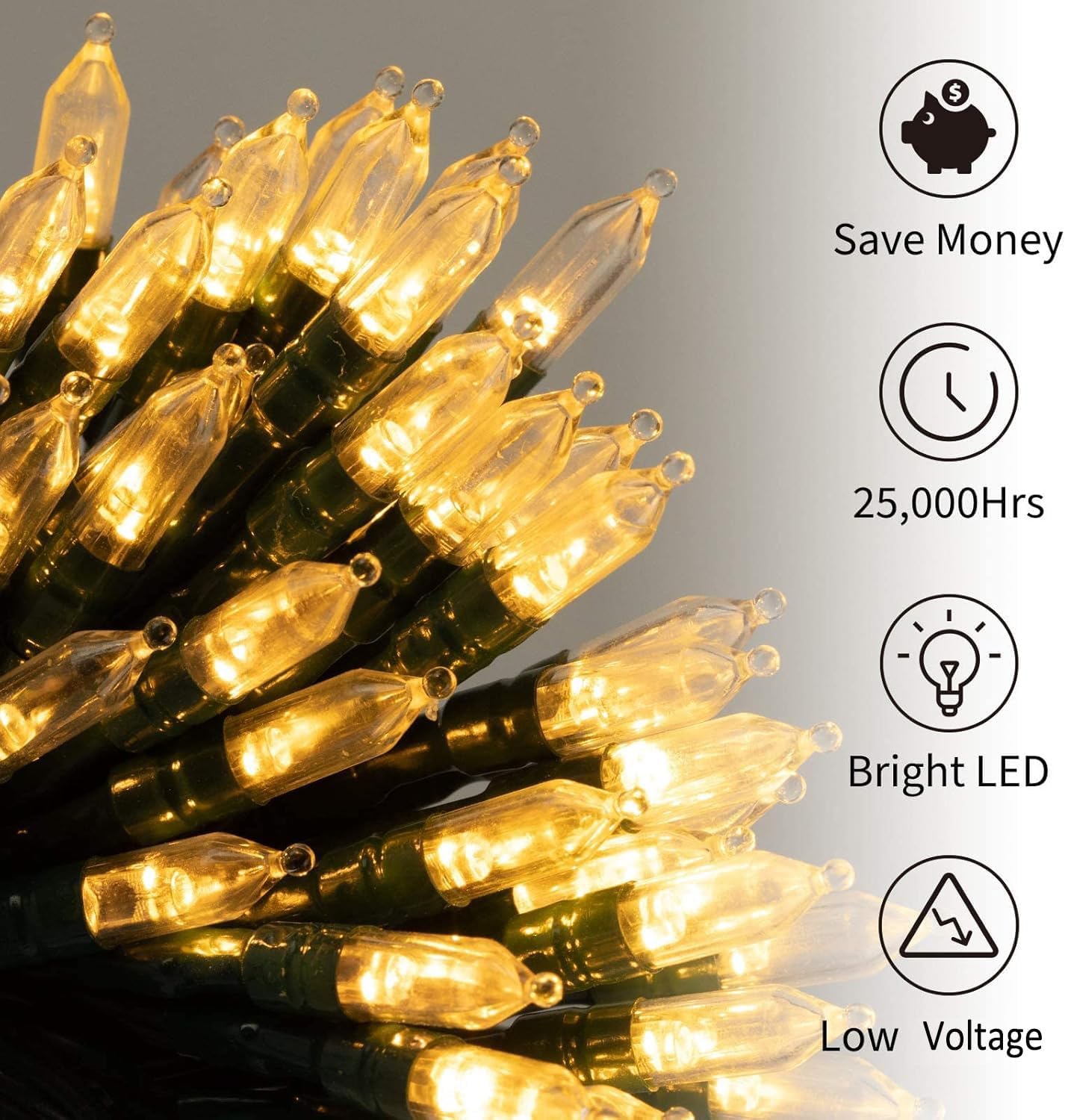 Brightown Battery Operated Christmas Lights 4 Pack 18 Feet 50 LED Clear Mini String Lights with 8 Modes Waterproof Tree Lights for Xmas Outdoor Indoor Holiday Party Garden Decor, Warm White