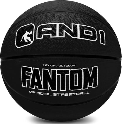 AND1 Fantom Rubber Basketball: Official Regulation Size 7 (29.5 inches) - Deep Channel Construction Streetball, Made for Indoor Outdoor Basketball Games