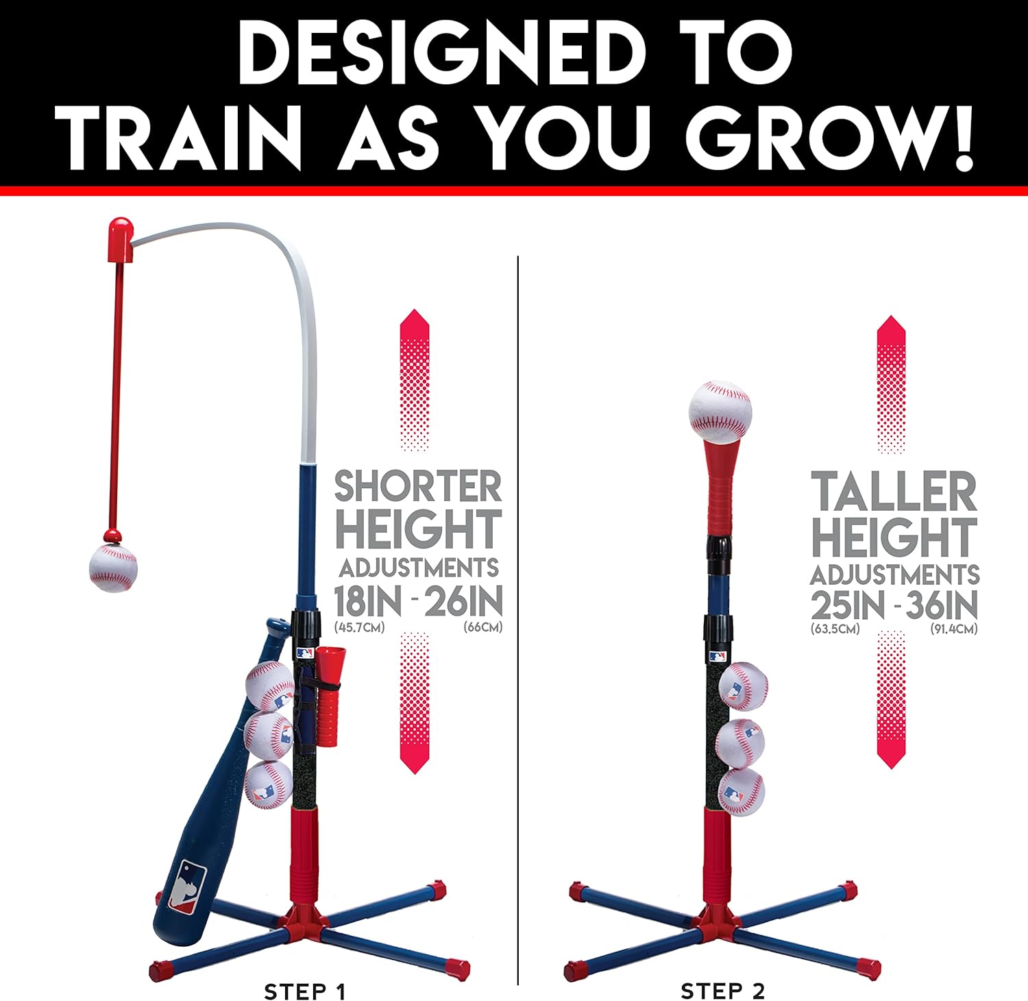 Franklin Sports Grow-with-Me Kids Baseball Batting Tee + Stand Set for Youth + Toddlers - Youth Baseball, Softball + Teeball Hitting Tee Set for Boys + Girls