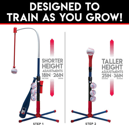 Franklin Sports Grow-with-Me Kids Baseball Batting Tee + Stand Set for Youth + Toddlers - Youth Baseball, Softball + Teeball Hitting Tee Set for Boys + Girls