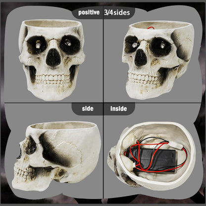 Halloween Skull Candy Dish, Resin Skull Statues, Resin Skull Head Bowl Decoration for Halloween Home Office Decor Candy Servers