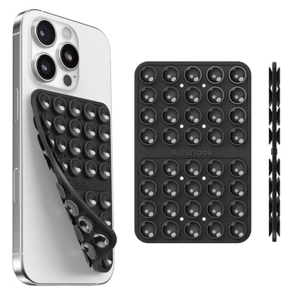 Klearlook Silicone Suction Cup Phone Case Mount Double Sided, Sticky Phone Grip with Higher Suction Power for Cell Phone, Hands-Free Phone Accessories Holder for Selfies and Videos, Transparent
