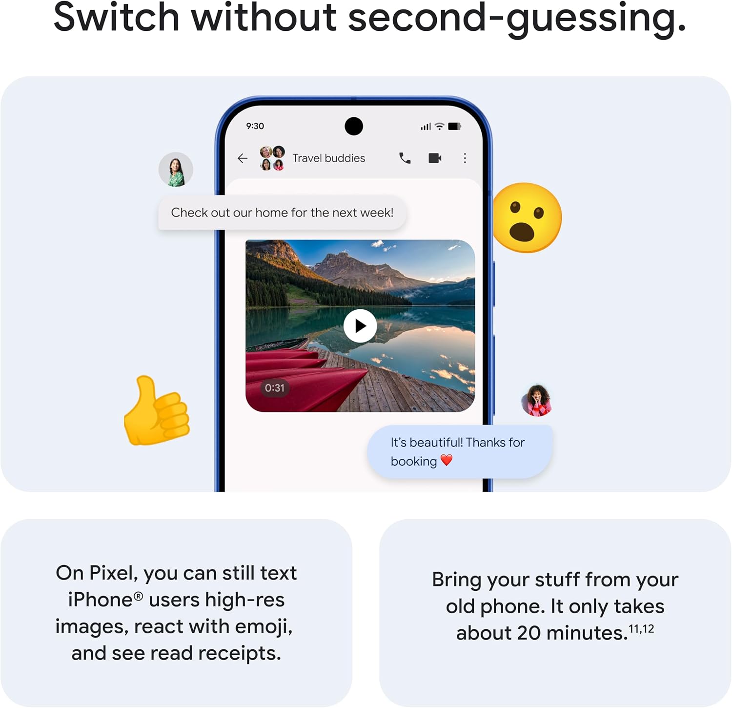 Google Pixel 10 - Unlocked Android Smartphone - Gemini AI Assistant - Advanced Triple Rear Camera, Fast-Charging 24+ Hour Battery, and 6.3" Actua Display - Frost - 128 GB (2025 Model)