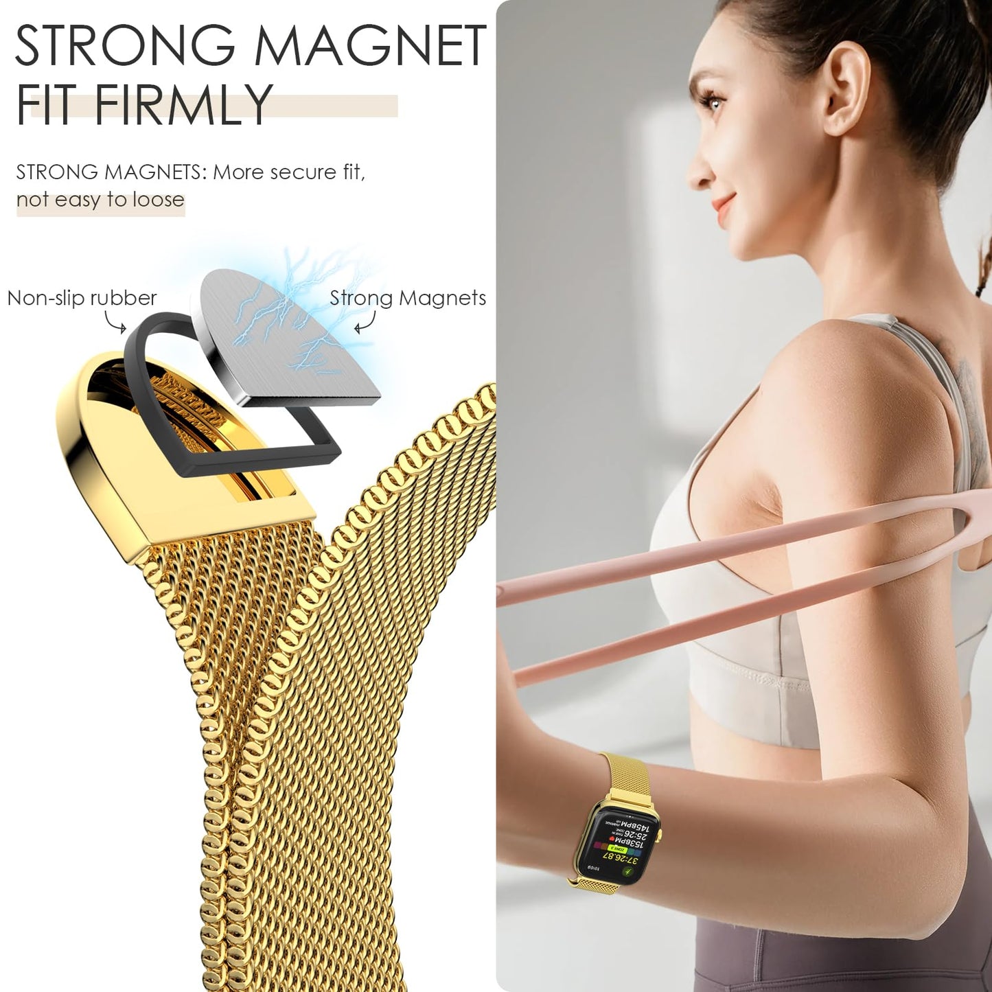 Original Milanese Loop Band Compatible with Apple Watch 38mm 40mm 41mm 42mm 44mm 45mm 46mm 49mm - Women & Men Magnetic Closure Adjustable Metal Strap for iWatch Series 11 10 9 8 7 6 5 4 SE2 3 Ultra2 3
