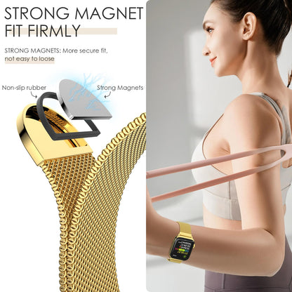 Original Milanese Loop Band Compatible with Apple Watch 38mm 40mm 41mm 42mm 44mm 45mm 46mm 49mm - Women & Men Magnetic Closure Adjustable Metal Strap for iWatch Series 11 10 9 8 7 6 5 4 SE2 3 Ultra2 3