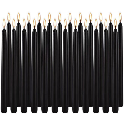 12PCS 10-Inch Black Bleeding Taper Candles,Vampire Tears Taper Candles- Unscented Ideal for Halloween, Christmas, Rituals, and Themed Party Decor
