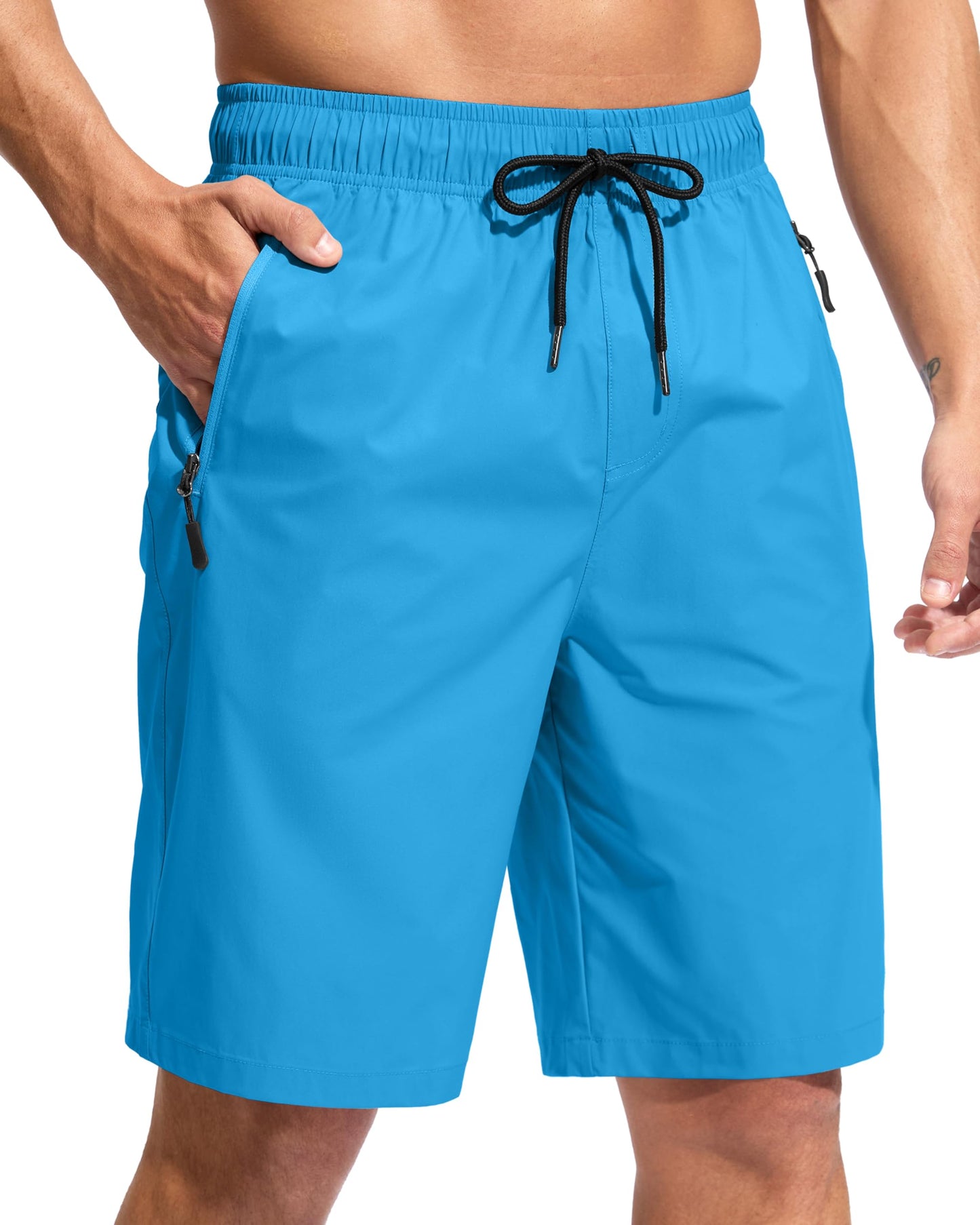 G Gradual Men's Swim Trunks 9" Quick Dry Swimming Board Shorts with Zipper Pockets Swimwear Bathing Suit for Men No Liner