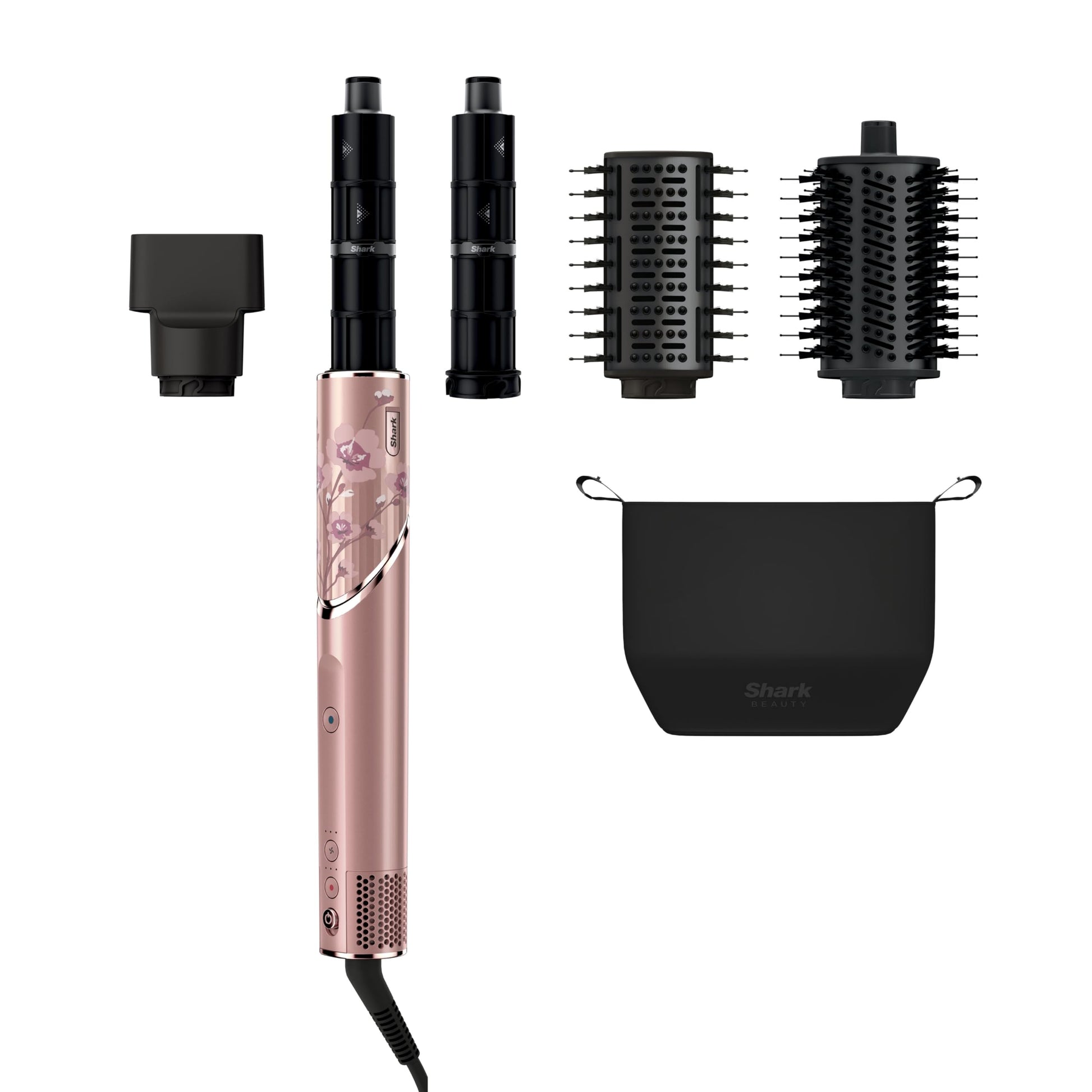 Shark Hair Dryer | FlexStyle Hair Styling System | Portable & Powerful Blow Dryer Brush | Hair Curler & Volumizer | 6 Styling Tools Included | Best for All Hair Types | Black | HD440BK