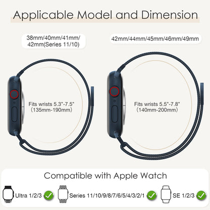 Original Milanese Loop Band Compatible with Apple Watch 38mm 40mm 41mm 42mm 44mm 45mm 46mm 49mm - Women & Men Magnetic Closure Adjustable Metal Strap for iWatch Series 11 10 9 8 7 6 5 4 SE2 3 Ultra2 3
