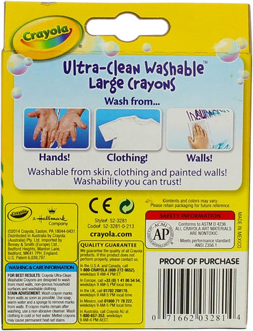 Crayola Large Washable Crayons 16 Pack - 2 Packs