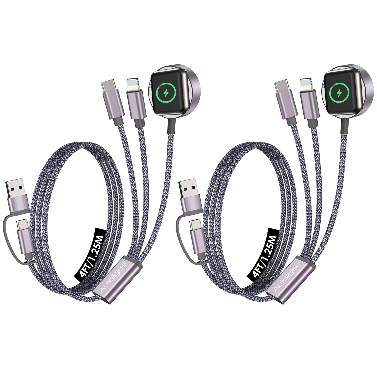 Travel Essentials for Apple Watch Charger,3 in 2 USB C Cable PD20W Block for Multi Charging Cable Cord,Vacation Camping RV Essentials Portable Designed for iWatch &iPhone 17-11 -4.1FT