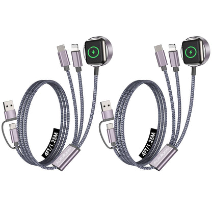 Travel Essentials for Apple Watch Charger,3 in 2 USB C Cable PD20W Block for Multi Charging Cable Cord,Vacation Camping RV Essentials Portable Designed for iWatch &iPhone 17-11 -4.1FT