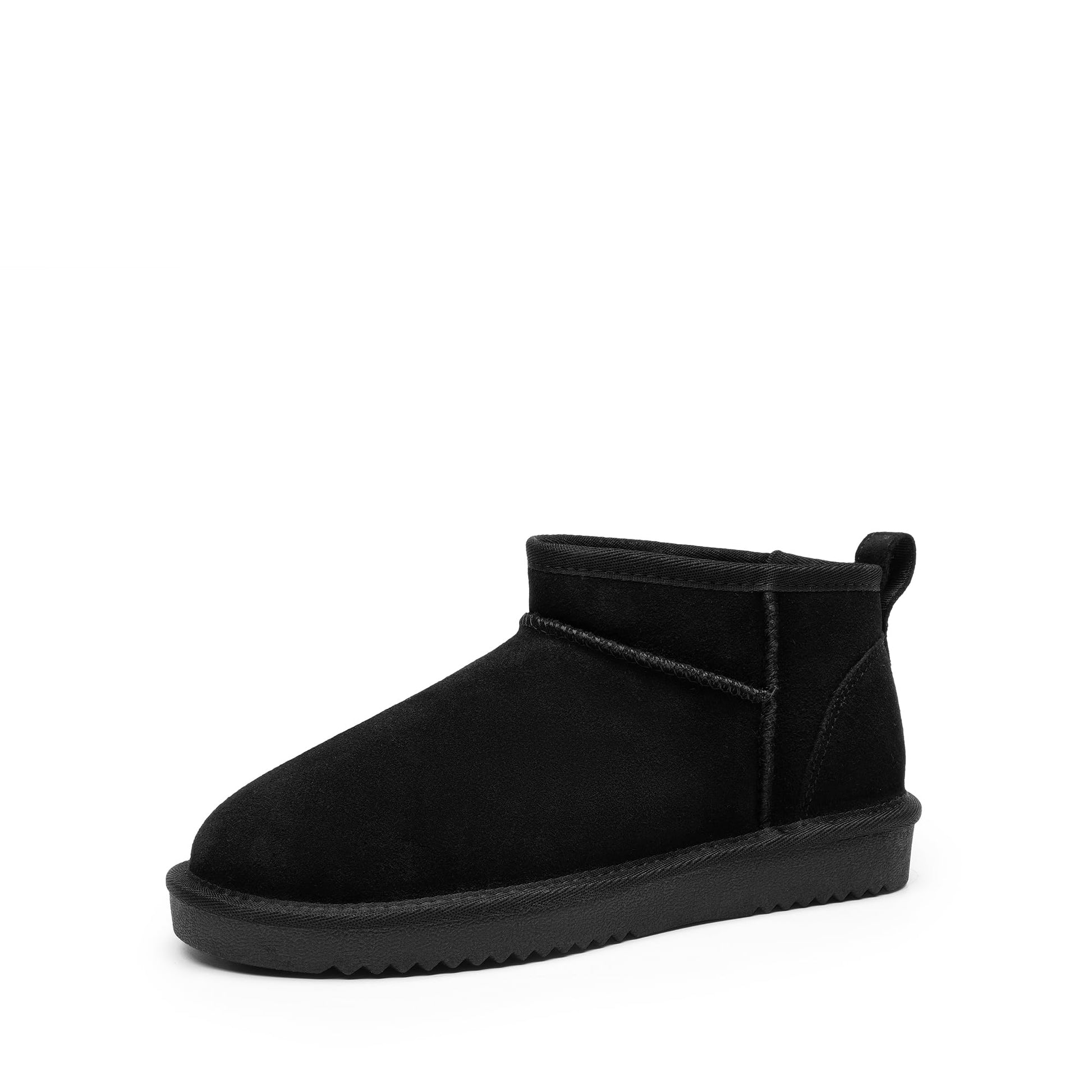 DREAM PAIRS Ankle Winter Mini Boots for Women Genuine Suede Faux Fur Lining Water Resistant Warm Snow Boots Slip On Memory Foam Comfort Booties FuzzyClassic