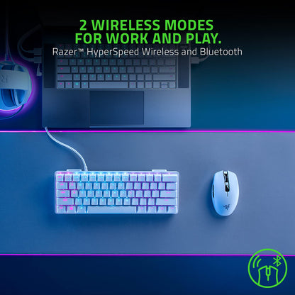 Razer Orochi V2 Mobile Wireless Gaming Mouse: Ultra Lightweight - 2 Wireless Modes - Up to 950 Hr Battery Life - Mechanical Mouse Switches - 5G Advanced 18K DPI Optical Sensor - Quartz Pink