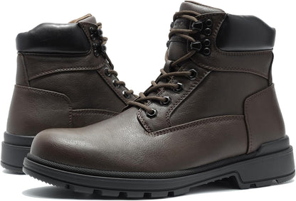 ANJOUFEMME Men's Winter Hiking Boots Waterproof, Anti-Slip Outdoor Climbing Warm Work Trekking Shoes for Men