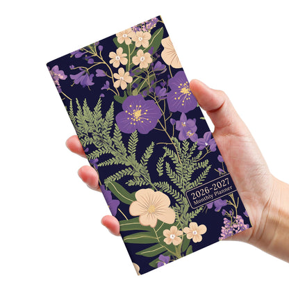 Pocket Calendar 2026-2027 for Purse, Two Year Monthly Planner Pocket Size, Jan 2026 to Dec 2027 Monthly Planner Small Size (6.5" x 3.5") - Wildflowers