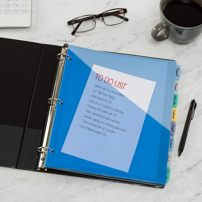Avery Write & Erase Pocket Plastic Dividers for 3 Ring Binders, 8-Tab Sets, Multicolor, Tabs Viewable Beyond Sheet Protectors, 1 Set (16177)