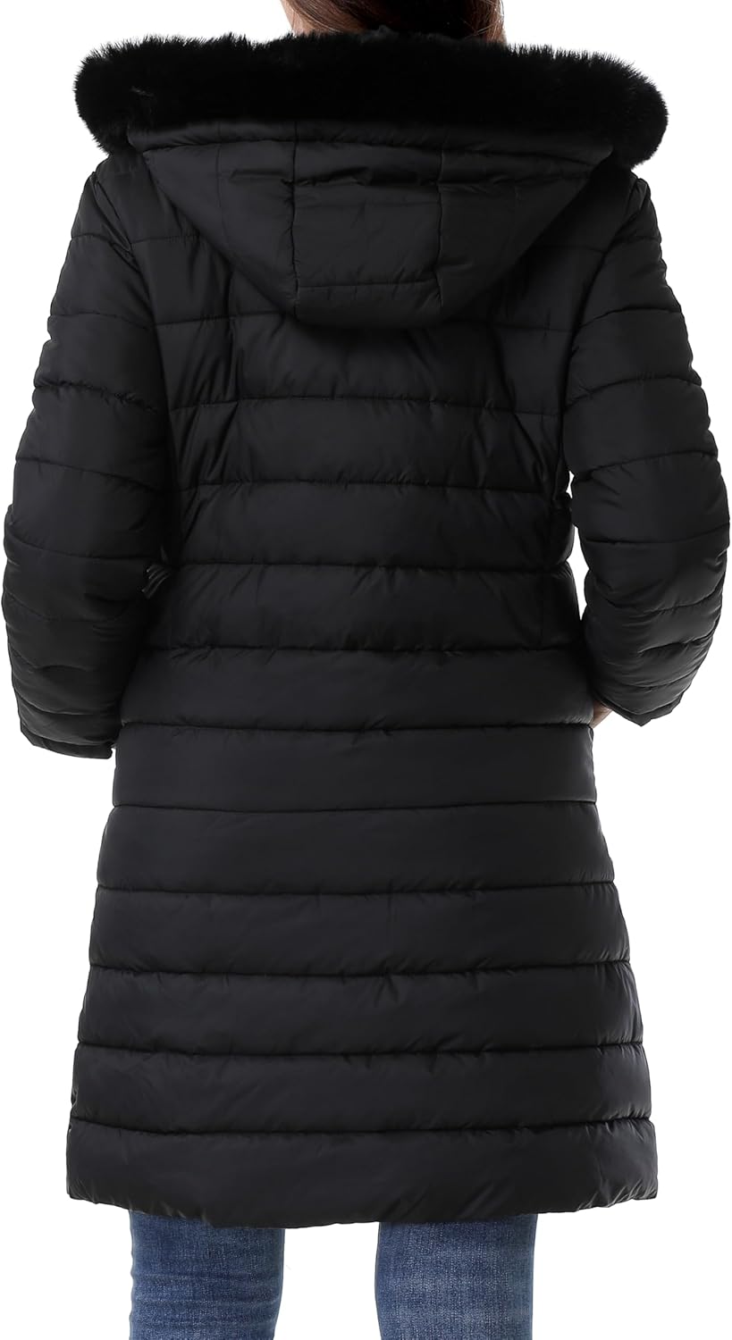 GOLDLADIES Women's Waterproof Long Down Jacket,Warm Winter Hooded Puffer Coat Thickened for Hiking Outdoor