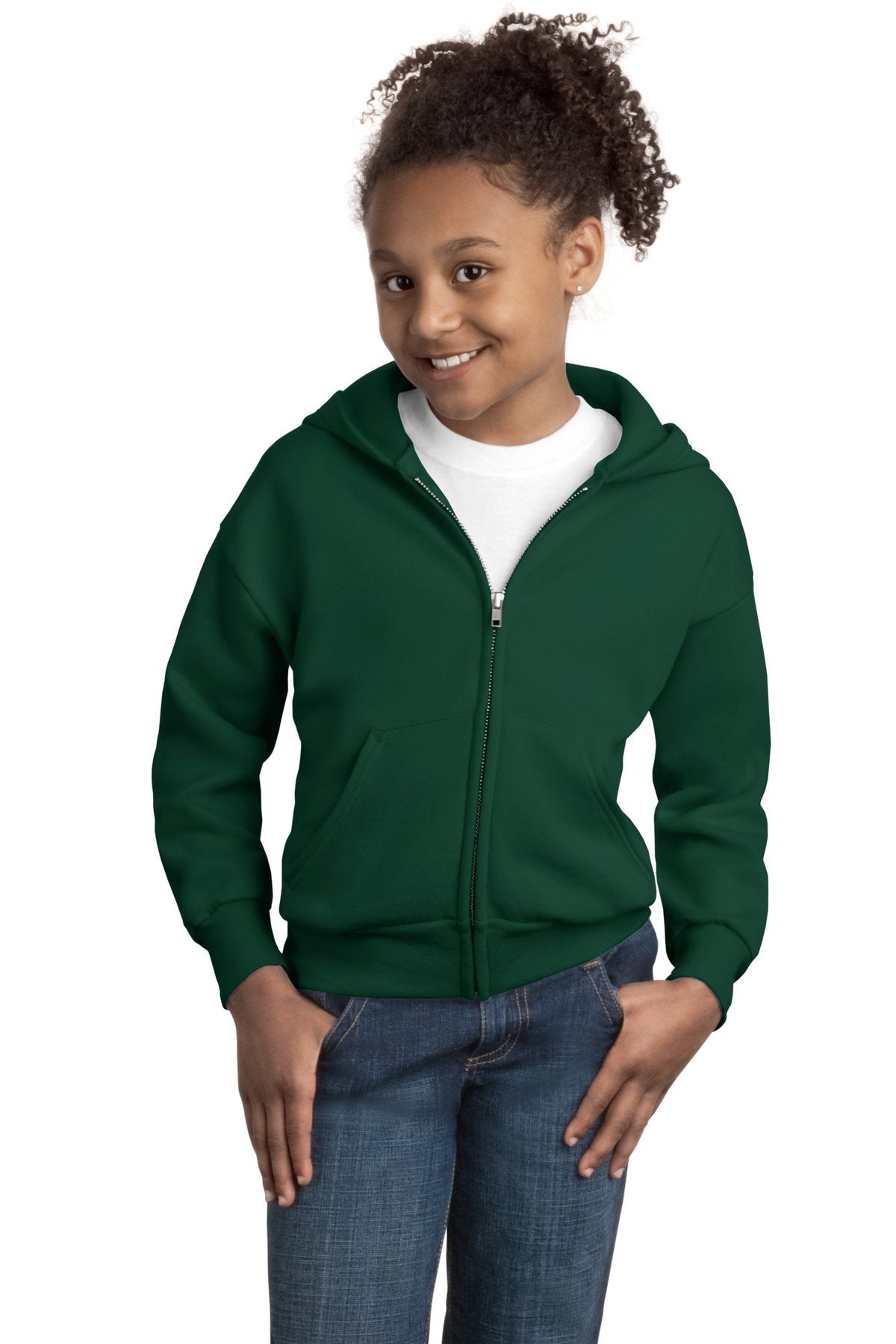 Hanes Boys' EcoSmart Full Zip Hooded Jacket, Navy, Large