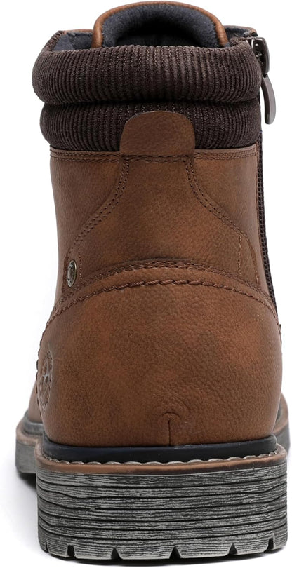 DECARSDZ Men's Fashion Lace-up Casual Chukka Boots for Men Zipper Boot