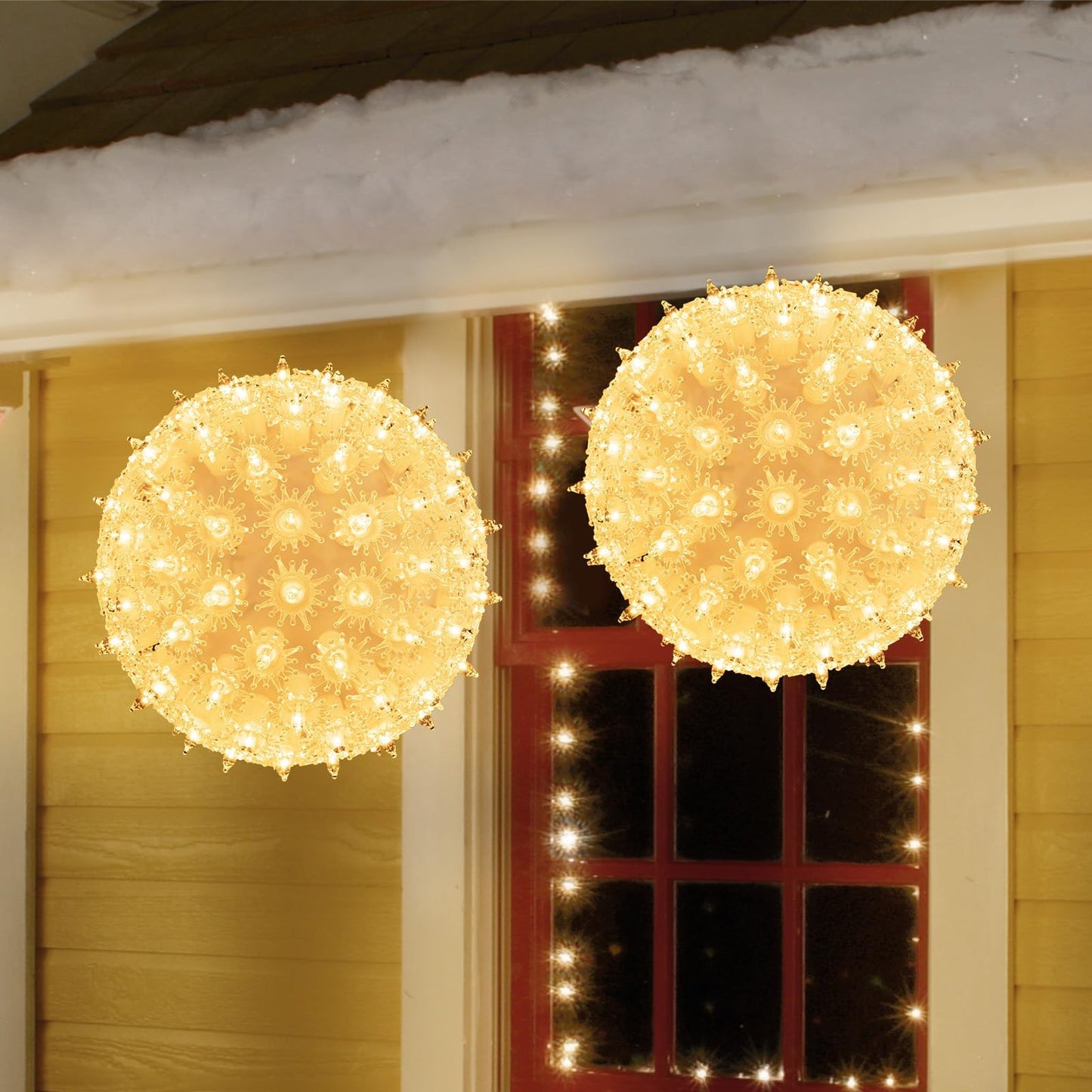 Brightown Christmas Ball Lights 3 Pack 12 Inch 120 LEDs, Battery Operated Sphere Lights with Timer,Waterproof 8 Modes with Hook for Outdoor Xmas Decorations Yard Porch Patio(Warmwhite)