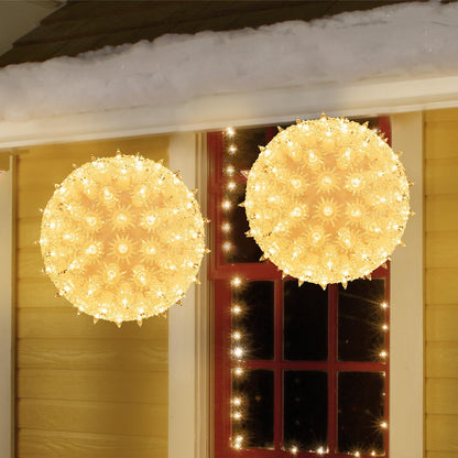 Brightown Christmas Ball Lights 3 Pack 12 Inch 120 LEDs, Battery Operated Sphere Lights with Timer,Waterproof 8 Modes with Hook for Outdoor Xmas Decorations Yard Porch Patio(Warmwhite)