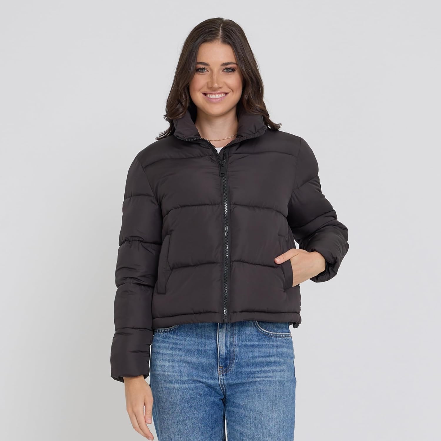 Steve Madden Cropped Puffer Jacket, Warm Winter Coats for Women, Trendy Cute Winter Jackets for Women