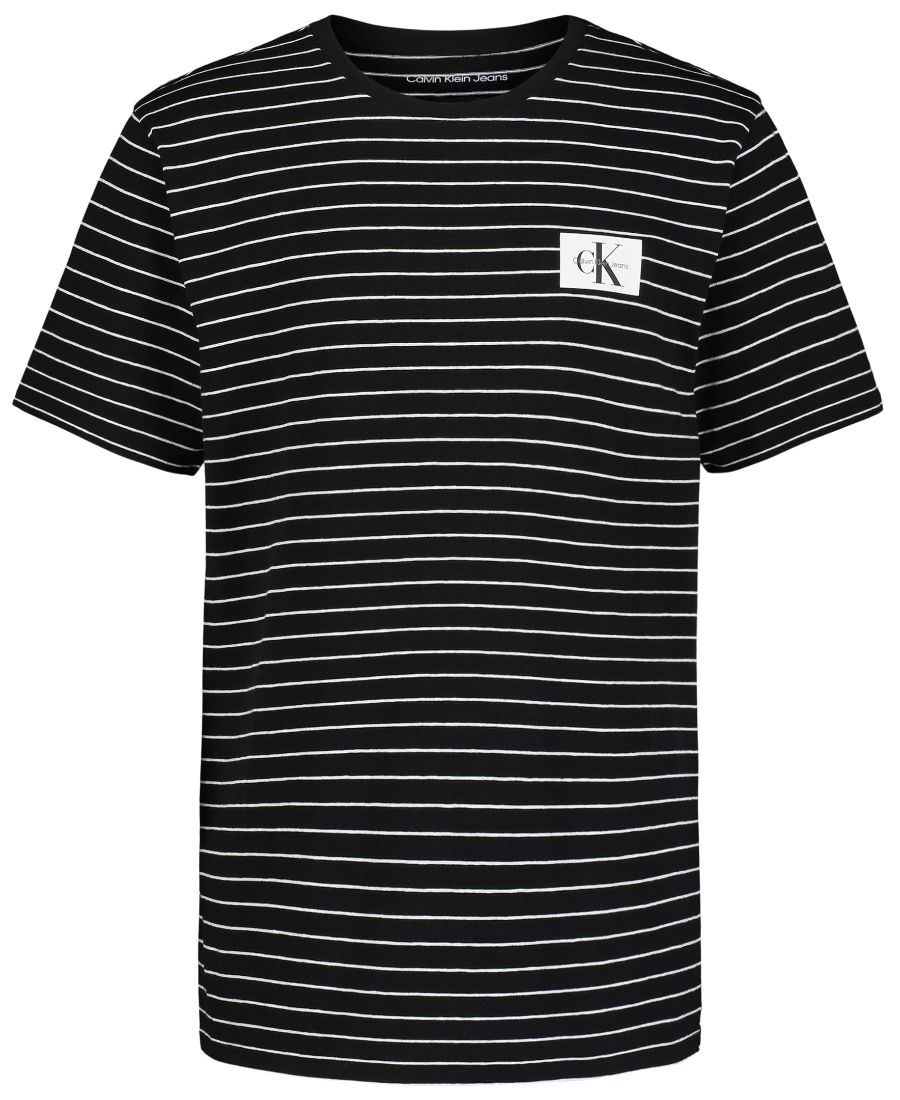 Calvin Klein Boys' Short Sleeve Striped Crew Neck T-Shirt, Soft, Comfortable, Relaxed Fit
