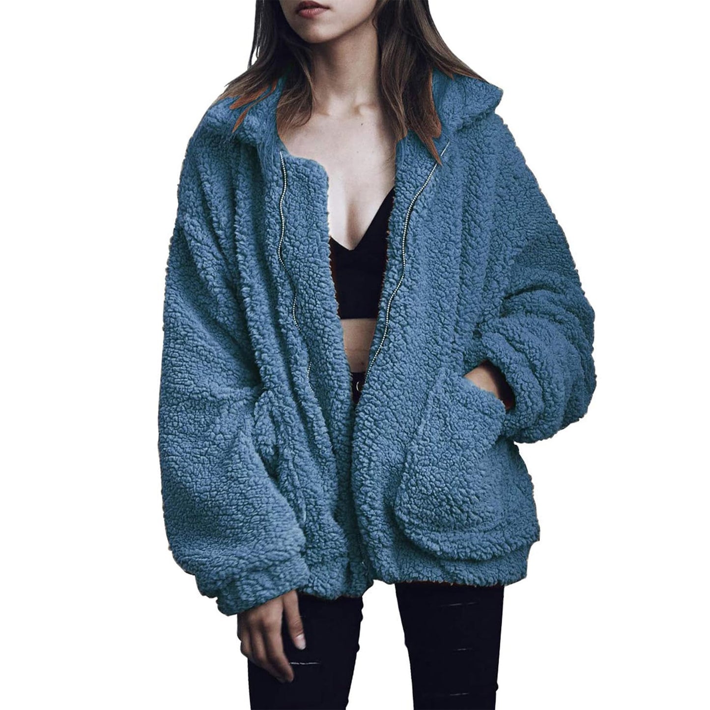 PRETTYGARDEN Women's Fashion Winter Coats Sherpa Fleece Faux Fur Shearling Oversized Trendy Jackets Warm Outerwear Clothing