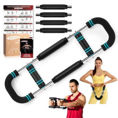 Twister Arm Trainer, Adjustable Twister Arm Chest Exerciser with 4 Spring & Training Poster for Men & Women, Detachable Power Twister Home Fitness Equipment for Enhancing Upper Body Muscle