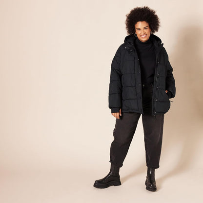 Amazon Essentials Womens Heavyweight Quilted Long-Sleeve Hooded Puffer Coat (Available in Plus Size)