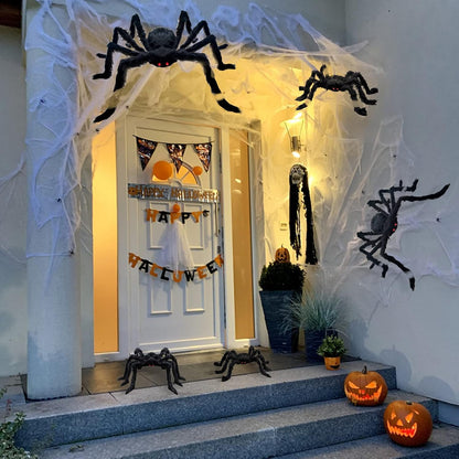 5 Pcs Halloween Spiders Decorations, Realistic Spiders Halloween Decor Indoor Outdoor