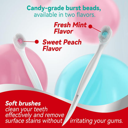 cleaings® Mini Brushes-Disposable Toothbrushes with Toothpaste and Pick for Work or Travel, 24 Count (Mint Flavor（Pack of 1）)