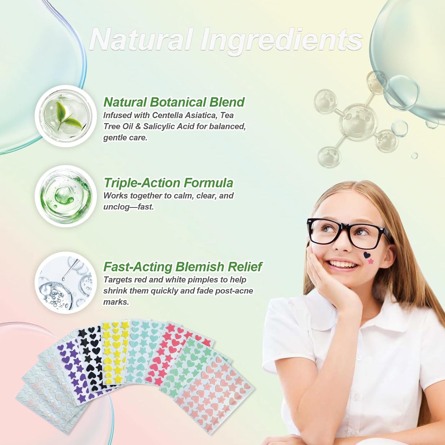 Star Pimple Patches for Face (400 Counts) Festival Beauty Party, Hydrocolloid Cute Acne Patches Cover Zits Blemishes, Zit Patches Spot Stickers Acid Tea Tree Oil,Zit Patches Pads for Skin Care