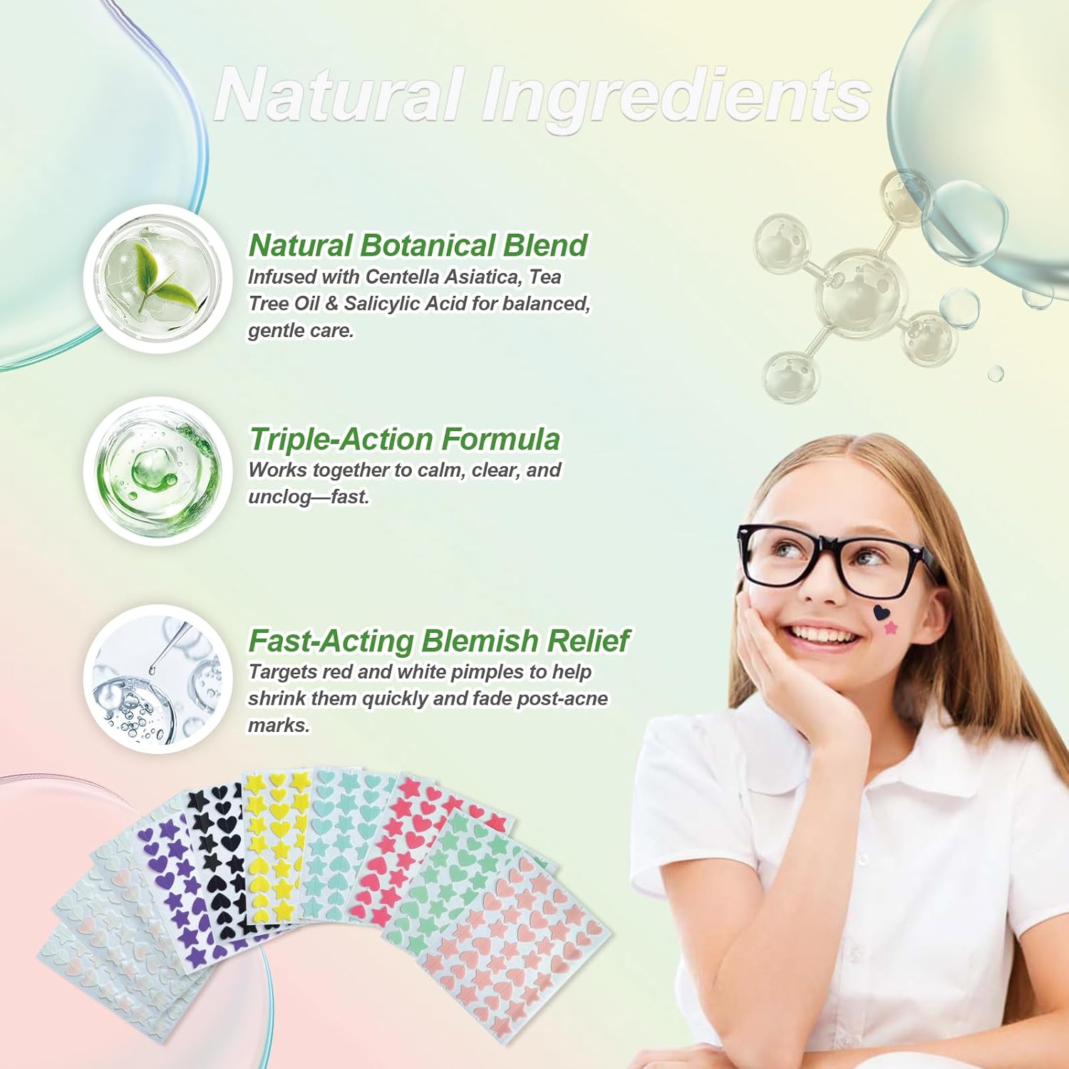 Star Pimple Patches for Face (400 Counts) Festival Beauty Party, Hydrocolloid Cute Acne Patches Cover Zits Blemishes, Zit Patches Spot Stickers Acid Tea Tree Oil,Zit Patches Pads for Skin Care